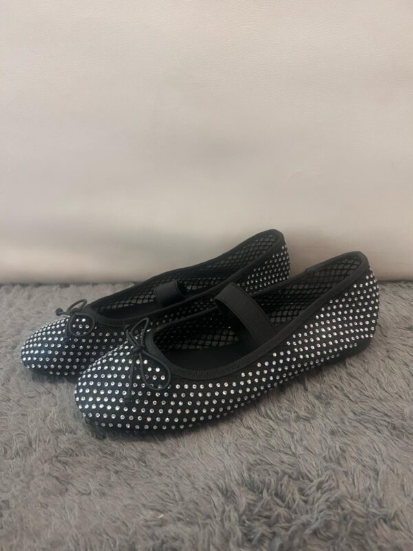BALLERINE NERE CON BRILLANTINI ARGENTO - immagine 3